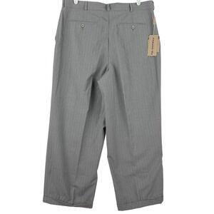 Gulliano Couture Men's Grey Wool Blend Dress Pants 38x32 Flat Cuffed Hem NWT